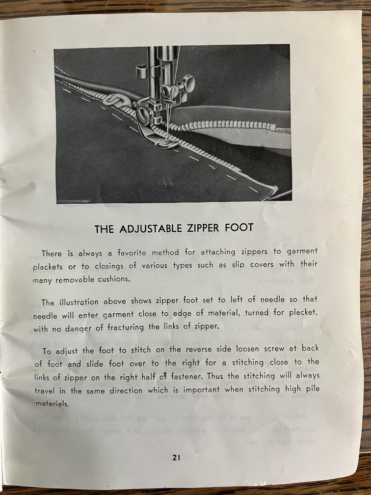 The Adjustable Zipper Foot